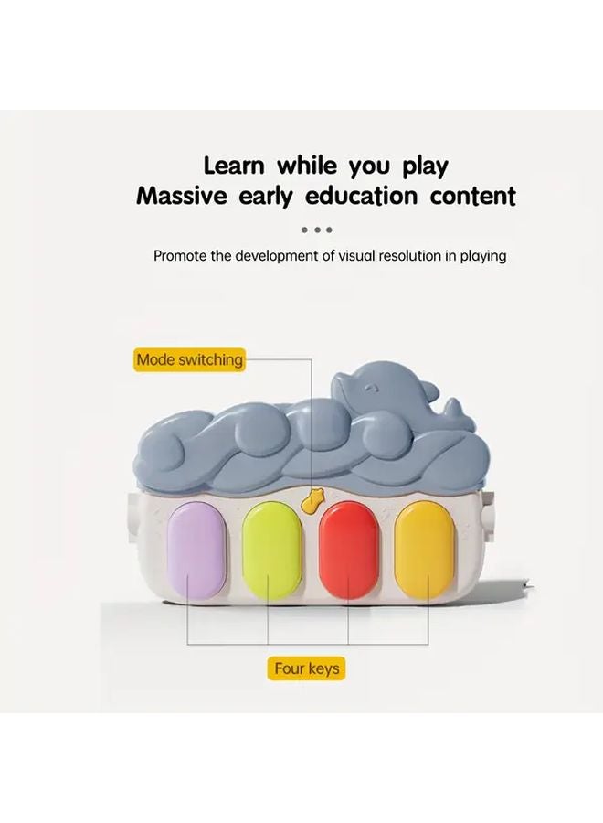 أزرق فاتح بيبي بيانو ألعاب حسية صالة رياضية قابلة للتعديل لوقت البطن مع 5 لوحات تنموية قابلة للإزالة - Image 4